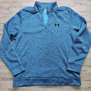 Under Armour Men's XXL 1/4 Zip Fleece Pullover Midweight Jacket Heathered Blue